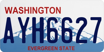 WA license plate AYH6627