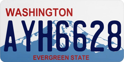 WA license plate AYH6628