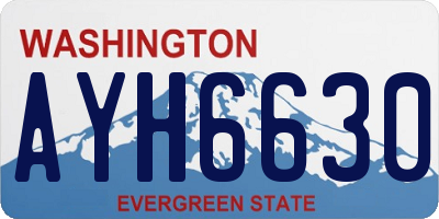 WA license plate AYH6630