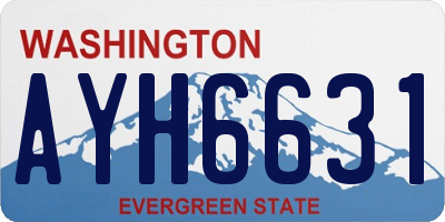 WA license plate AYH6631