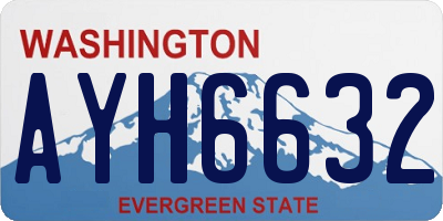 WA license plate AYH6632