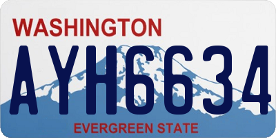 WA license plate AYH6634