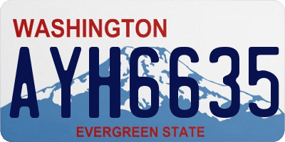 WA license plate AYH6635