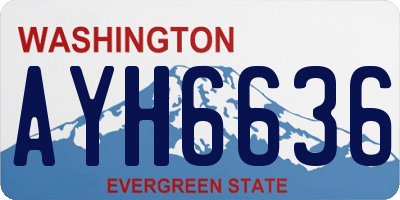 WA license plate AYH6636