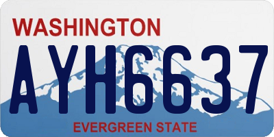 WA license plate AYH6637