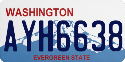 WA license plate AYH6638