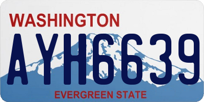 WA license plate AYH6639