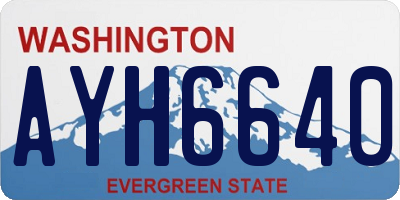 WA license plate AYH6640