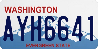WA license plate AYH6641