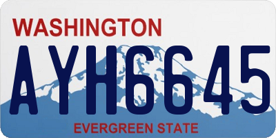 WA license plate AYH6645