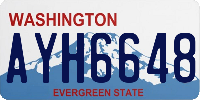 WA license plate AYH6648