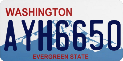 WA license plate AYH6650