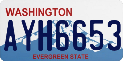 WA license plate AYH6653