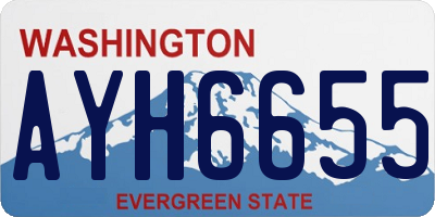 WA license plate AYH6655