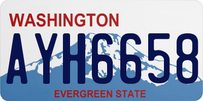 WA license plate AYH6658