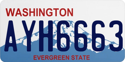 WA license plate AYH6663