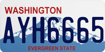 WA license plate AYH6665