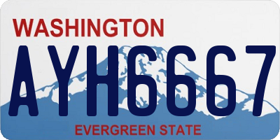 WA license plate AYH6667
