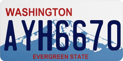 WA license plate AYH6670