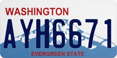 WA license plate AYH6671