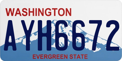 WA license plate AYH6672
