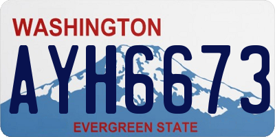 WA license plate AYH6673