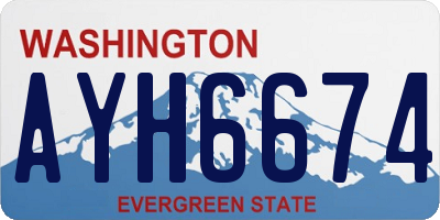 WA license plate AYH6674