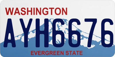 WA license plate AYH6676