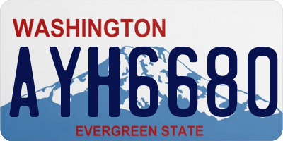 WA license plate AYH6680