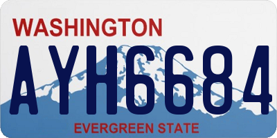 WA license plate AYH6684