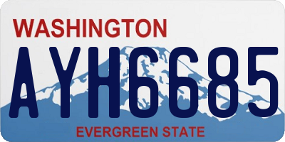 WA license plate AYH6685
