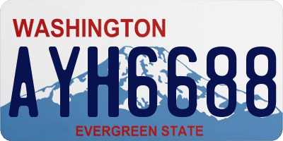 WA license plate AYH6688
