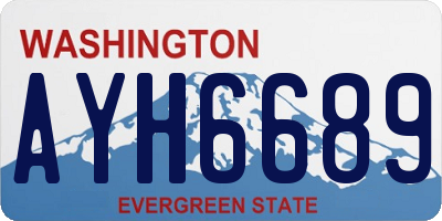 WA license plate AYH6689