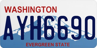 WA license plate AYH6690