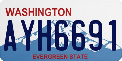 WA license plate AYH6691
