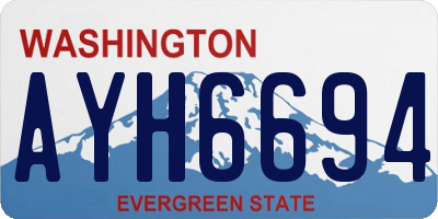 WA license plate AYH6694