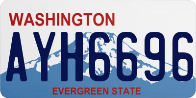 WA license plate AYH6696