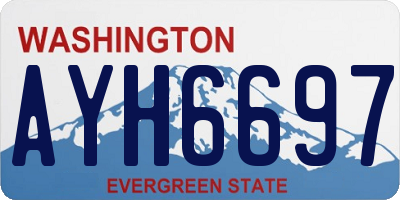 WA license plate AYH6697