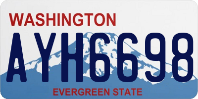 WA license plate AYH6698