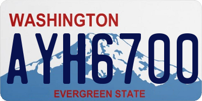 WA license plate AYH6700
