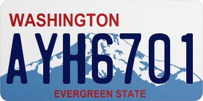 WA license plate AYH6701