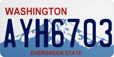 WA license plate AYH6703