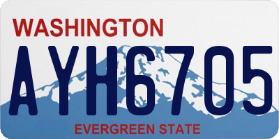 WA license plate AYH6705