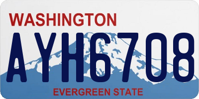 WA license plate AYH6708
