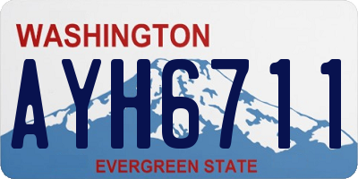 WA license plate AYH6711
