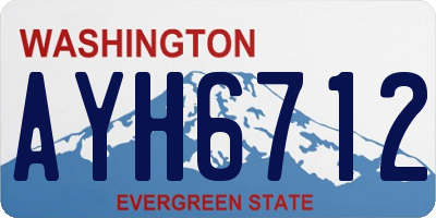 WA license plate AYH6712