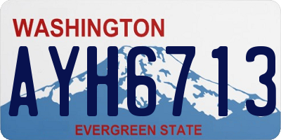 WA license plate AYH6713