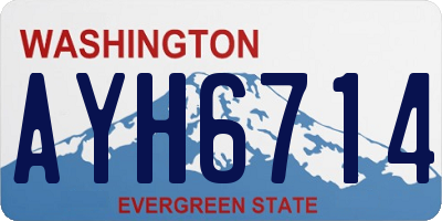 WA license plate AYH6714