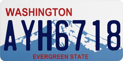 WA license plate AYH6718