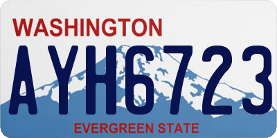 WA license plate AYH6723
